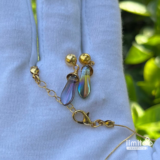 Iridescent Feather Mala Set IIMITA-CE5