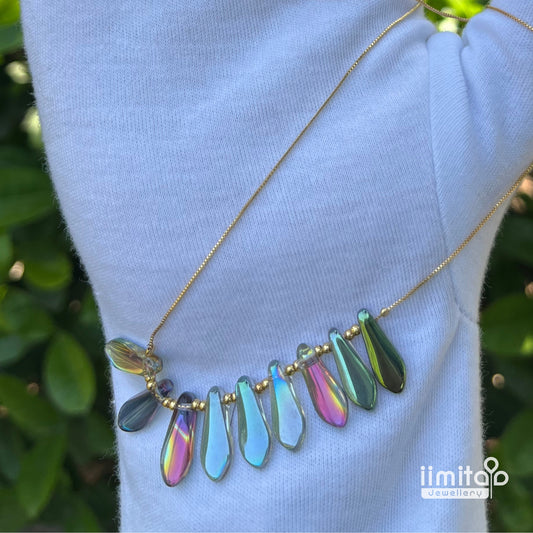 Iridescent Feather Mala Set IIMITA-CE5